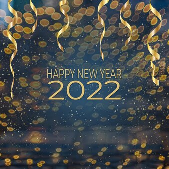 Cartolina d'auguri happy new year 2022 holiday banner illustration