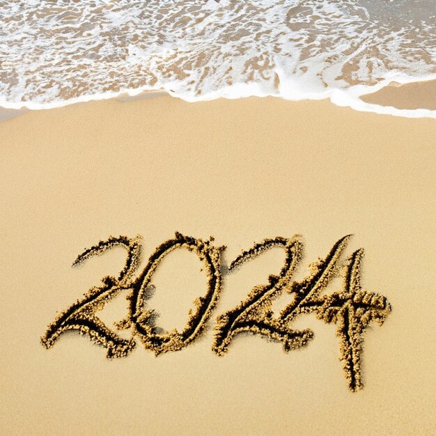 Foto biglietto d'auguri felice anno nuovo 2024 bellissimo banner web o cartellone pubblicitario per le vacanze