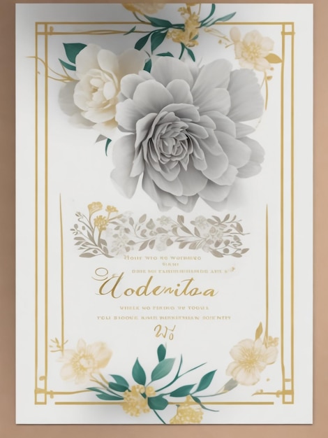 Greeting card for marriage with floral elements vector art