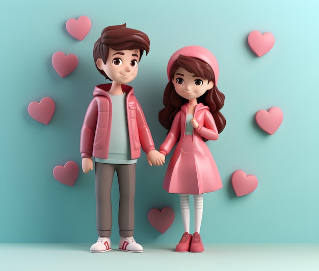 Карточка поздравлений на День святого Валентина День семьи любовь семья и хорошие отношения сердце 3D анимация il