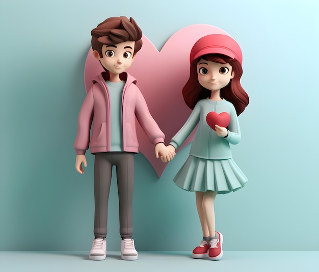 greeting card for Valentines Day Family Day love family and good relationship heart 3D animation il