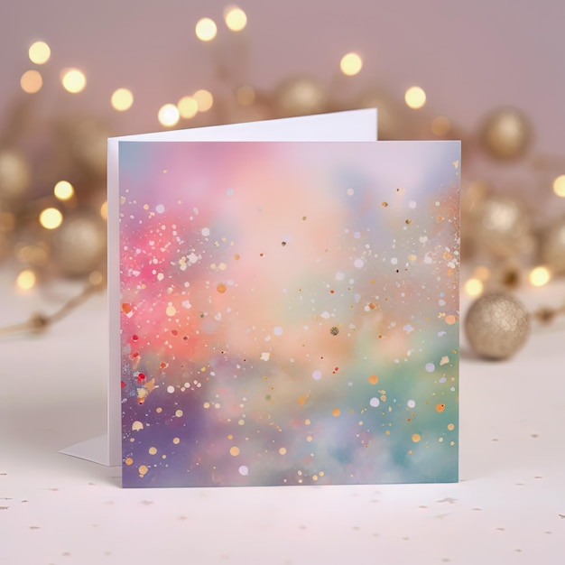 Greeting card winter season festive background mock up template template for design