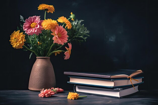 A greeting card with a black blackboard backdrop for teachers day gazing upward the space bar