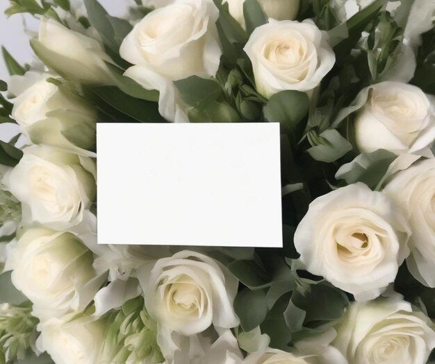 Foto cartella di auguri con un bouquet di fiori aggiungere il tuo testo