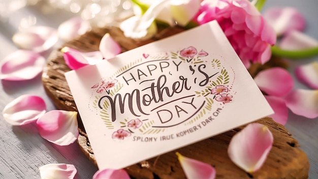 a greeting card with the words happy mothers day on it