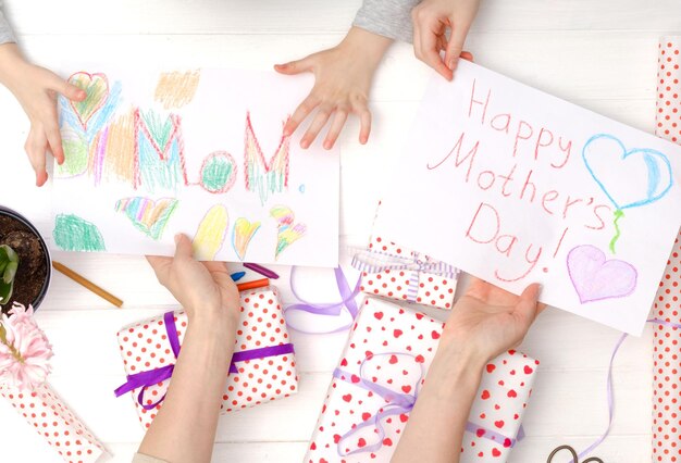 Greeting cards and presents for mother's day