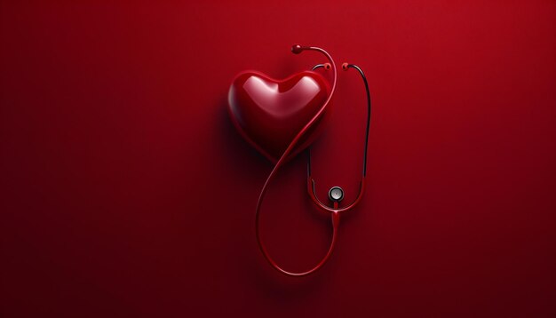 Greeting design concept showing a stethoscope in the shape of a heart