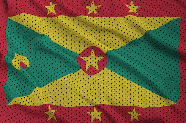 Grenada vlag gedrukt op een polyester nylon gaas