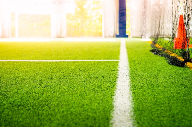 Grenslijn van een indoor voetbalveld voetbalveld