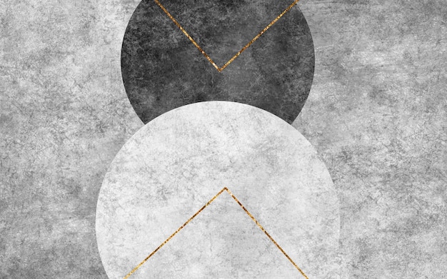 Grey abstract geometrical design and gold element senior pictures