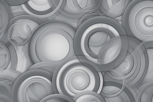 Grey abstract pattern design with rings generative AI