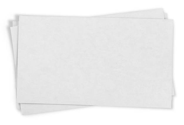 Photo grey blank paper sheets isolated on white background