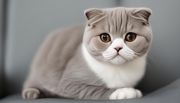 A grey cat with white whiskers and a white nose