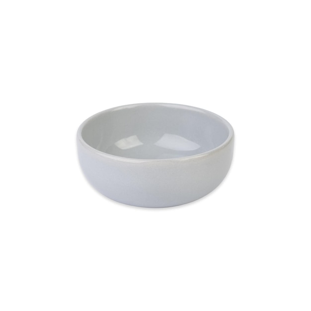 Grey ceramic bowl isolated over white background