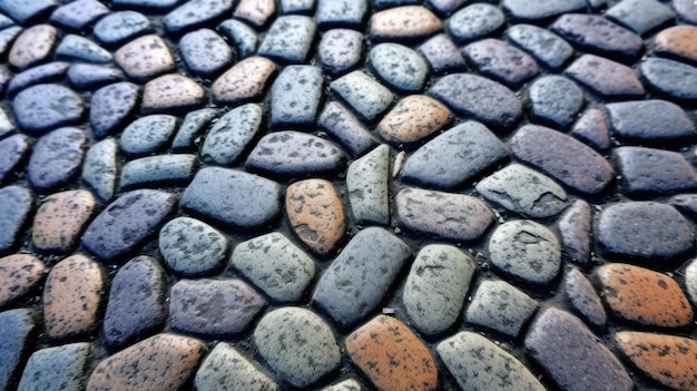 Grey Cobblestone Texture for Traditional Pavement Design