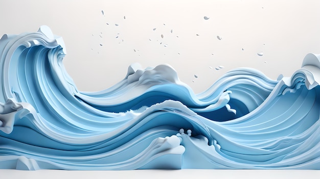 grey color 3d sea wave water landscape background wallpaper