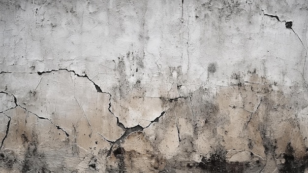 Photo grey concrete wall texture background cracks scratche generative ai