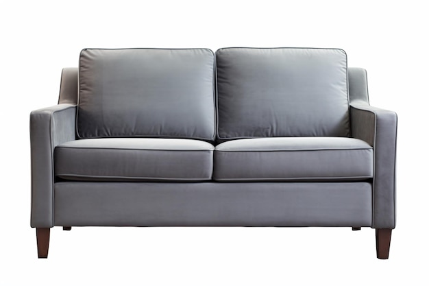 Photo a grey couch with a white background