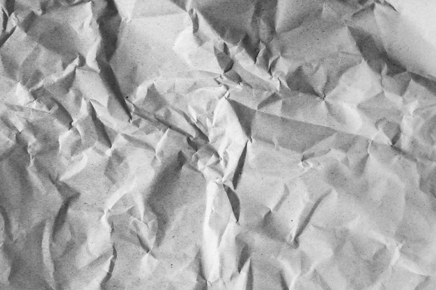 Grey crumpled paper texture background Top view copy space
