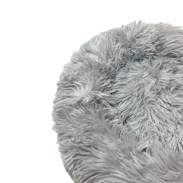 Photo grey fur bed toys for cat and dog pets