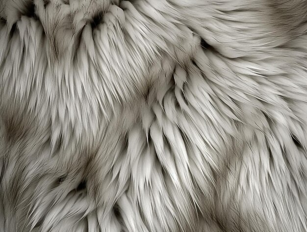 Grey Fur Textured Pattern Background AI Generated
