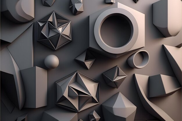 Grey geometrical shapes background