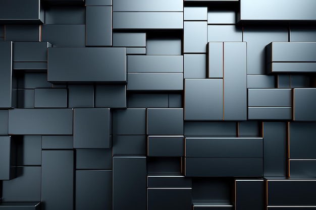 Grey Glossy Blocks Perfectly Constructed to create a Contemporary Tech Wallpaper 3D Render