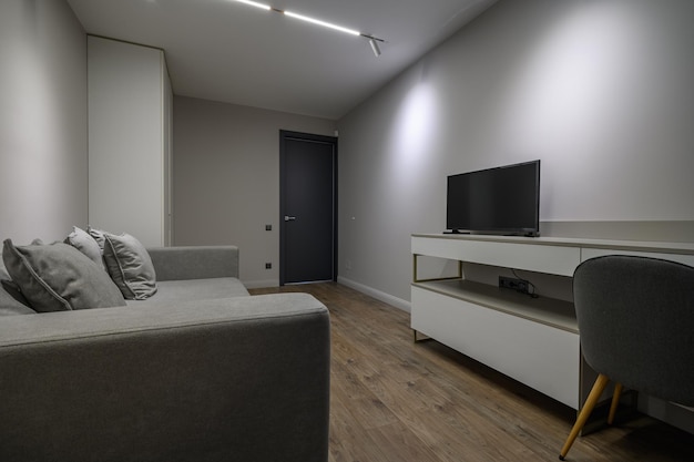 Grey luxury bedroom with elegant and modern details