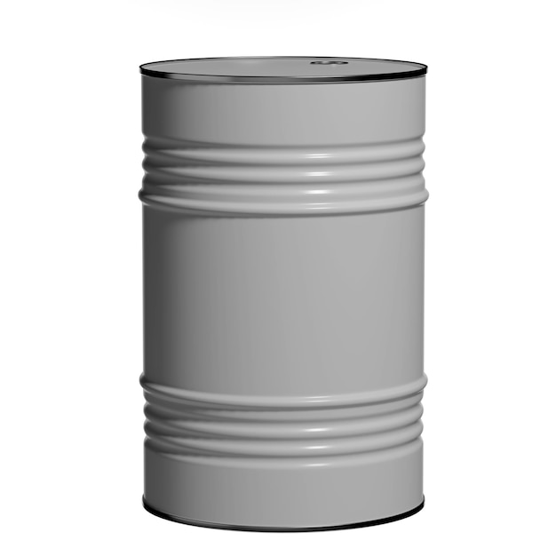 Grey metal barrel for fuel gasoline diesel fuel