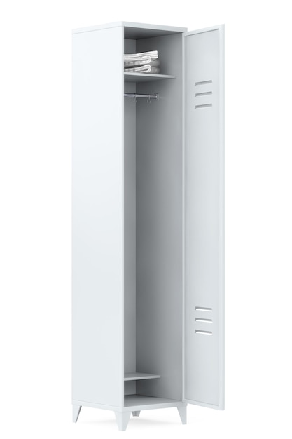 Grey Metal Locker on a white background