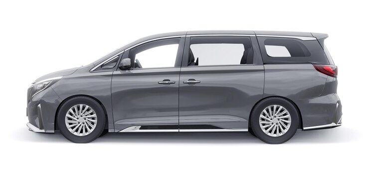 Grey Minivan family city car Premium Business Car 3D illustration