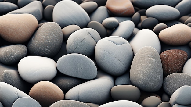 grey pebbles isolated