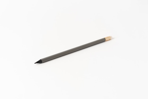 Grey pencil on white background