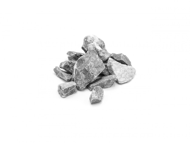 Grey rock pile isolated