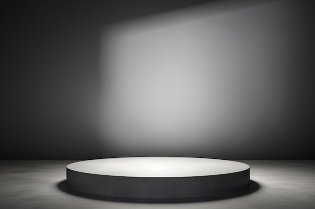 Foto sfumature di grigio astratto palco o podio con luogo per la presentazione del prodotto