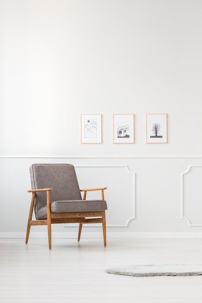 Grey simple living room interior