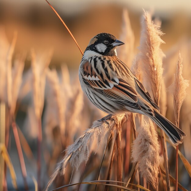 grey sparrow bird on the grass