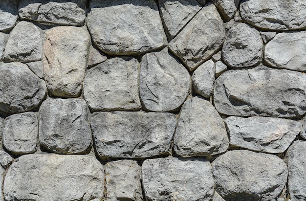 Grey stones in wall texture background modern building material