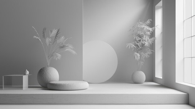 Grey studio background Generative AI