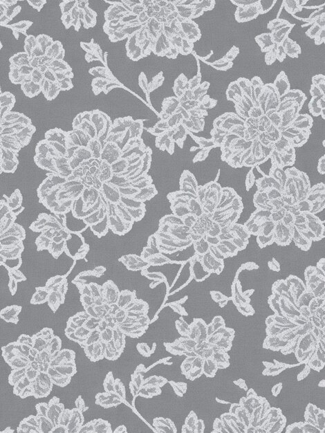 Grey textiles with floral ornaments background