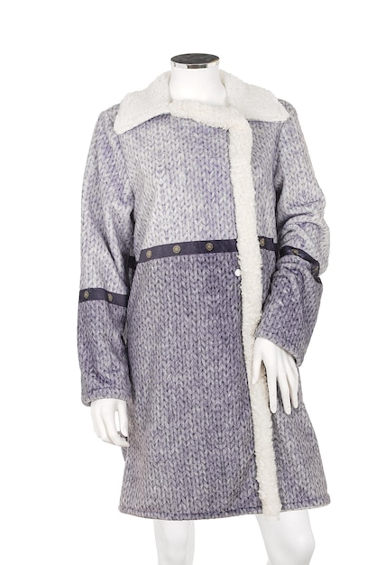 A grey and white coat from the collection of the metropolitan museum of art.