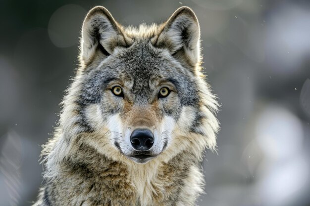 Grey Wolf Canis lupus Portrait captive animal