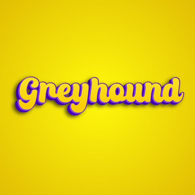 Greyhound typografie 3d ontwerp geel roze witte achtergrond foto jpg