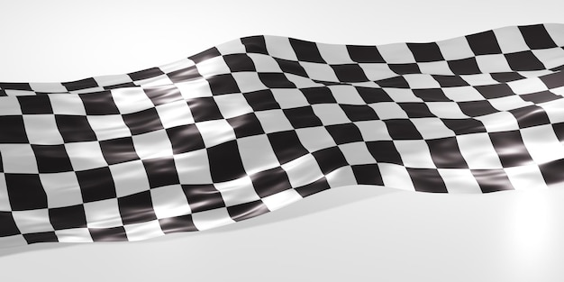 Grid background chess checkered flag finish line victory 3d rendering