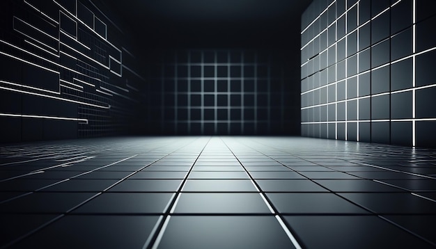 Grid futuristic background digital art illustration Generative AI