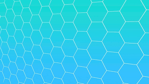 Grid of honeycombs on a colored gradient background digital network bright background