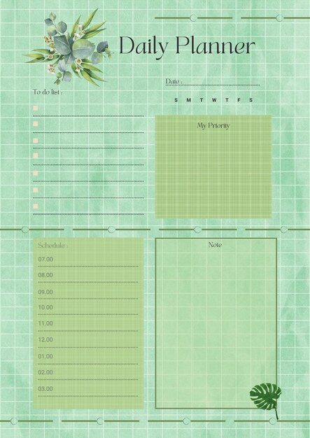 Grid planner digital planning insert sheet printable page template