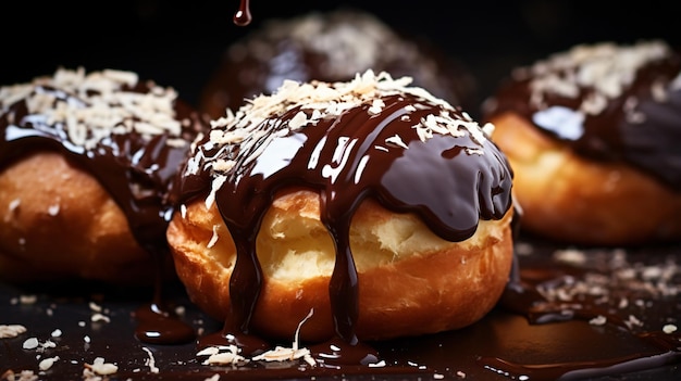 Griekse donuts met chocoladesaus