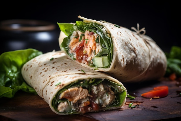 Griekse yoghurt kip salade wrap