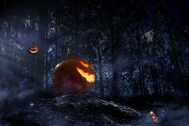 Griezelig en eng Halloween-beeld. Gemengde media